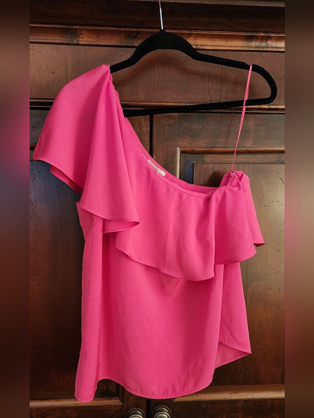 Dalia Pink One-Shoulder Ruffle Top
